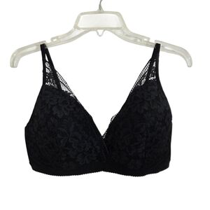 NWT Knix Knixy Lace Deep V Bralette Bra Black Wire Free Size XXL